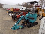 New AGT H15 Mini Excavtor, Blue, Stationary Thumb, 16'' Bucket, Side Contro