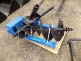 New Hydraulic Auger for Skid Steer Loader with (3) Bits, 8'', 12'', 16'', B