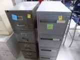 (2) Gray 4 Drawer File Cabinets, NOT MATCHING