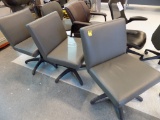 (3) Wide Gray Office Chairs