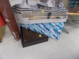 Small Dark Wood 2 Door Cabinet, DOORS ARE LOOSE, and a Large Cardboard Chru