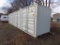 New 40' Storage Container, Light Gray, (4) Side Access Doors,Swing-Out Door