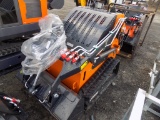 New Land Honor Mini Skid Steer Loader, Orange, 23 HP Gas Engine, High Track