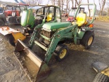 John Deere 855 4 WD Compact Tractor with Model 52 Loader, 60'' Bucket, Turf