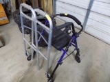 (2) Folding Walkers (1) Blue (1) Silver