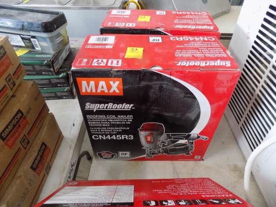 New ''Max'' Super Roofer Roofing Coil Nailer, Air Operated, New In Box