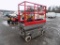 Red And Silver Scissor Lift, Broken, Showing 460 Hours, Extendable Platform