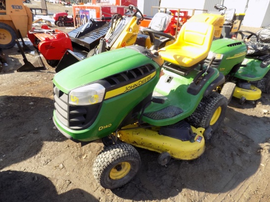 John Deere D140 Riding Mower 48'' Deck, V Twin Engine, 152 Hours, Hydro, S/