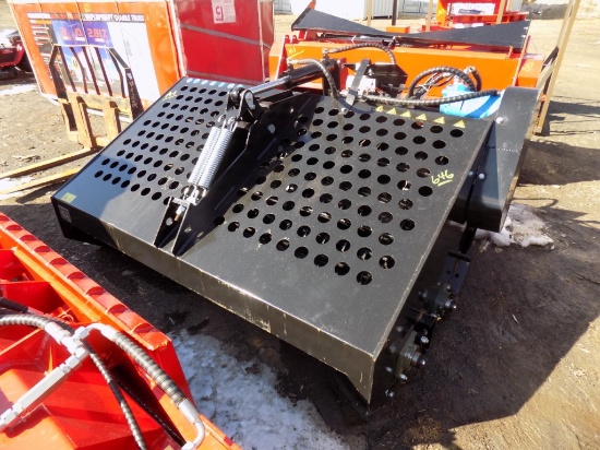 New Top Cat ECSSL72 Hydraulic Rake Pick Up Bucket, Black, For SSL