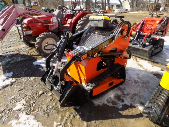 New AGT Industrial YF2-380 Mini Skid Steer Loader, High Tracks, Gas Engine,