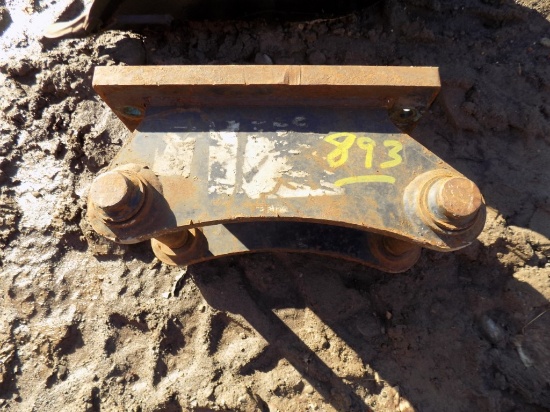 Adapter Plate for Excavator, Plate is 15'' x 11'', Pins are 13 1/2'' Center