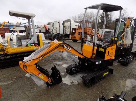 New Miva VA13 Mini Excavator with Canopy, Gas Engine, Grader Blade, 16'' Bu