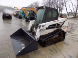 2013 Bobcat T550 Tracked Skid Loader, Cab w/AC, Good Tracks, Aux. Hyds, 564