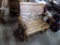 3' Adirondack Glider Bench, Handmade, Burnt Wood Style