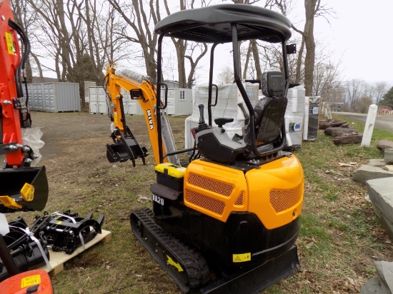 New Miva VA20 Mini Excavator with Canopy, Yellow, Kubota Diesel, Side Contr