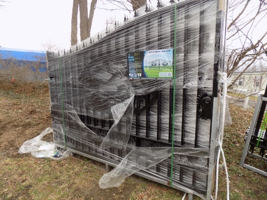 New 20' Bi-Parting Iron Gate with Deer/Elk/Mountain Center Cut Out