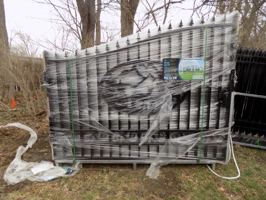 New 20' Bi-Parting Iron Gate with Deer/Elk/Mountain Center Cut Out