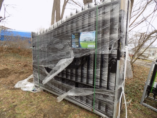 New 20' Bi-Parting Iron Gate with Deer/Elk/Mountain Center Cut Out