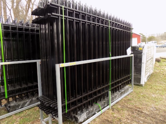 (20) Pcs. of Iron Fence Panels with Posts and Hardware, 10' Long x 7' Tall,
