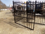 New 14' Bi-Parting Iron Gates, Deer Cut-Out In Center