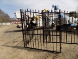 New 14' Bi-Parting Iron Gate, Jumping Deer In Center