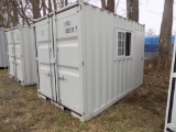 New 12' Storage/Shipping Container with Barred Window and Walk Thru Door on