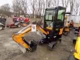 New Miva VA13C Mini Excavator with Full Enclosed Cab, Yellow, Gas Engine, G