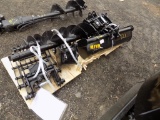 Set of Attachments for Mini Excavator - Hydraulic Auger, Rake, Ripper, Grap