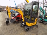 New AGT Industrial QK18RXS-C Mini Excavator, Yellow, Full Cab, Side Mount,