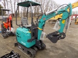 New AGT Industrial QK16R Mini Excavator, Blue, Gas Engine, Canopy, Grader B