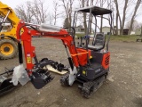 New AGT Industrial MX15R Mini Excavator, Orange, Gas Engine, Canopy, Grader