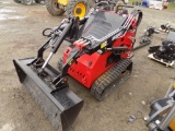 New Miva EG38OT Mini Skid Steer Loader,Red, 44'' Bucket, High Track, 739cc