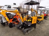 New Miva VA15 Mini Excavator, Yellow, Gas Engine, Side Controls, Canopy, Gr