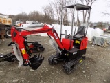 New Miva VA13 Mini Excavator, Red, Gas Engine, Canopy, Grader Blade, 16'' B