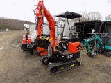 New Agrotk NT20K Mini Excavator, Red, Dsl. Engine, Grader Blade, Side Contr