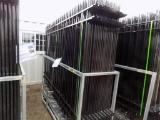 20 Pieces Of New Black Galvanized Steel Fence Panels, 10'L x 7'T w/Posts &