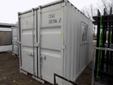 New 12' Storage/Shipping Container, Barred Window And Walk-Thru Door On One