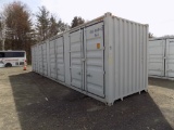 New 40' Shipping/Storage Container, Off-White, 4 Side Access Doors, Swing O