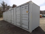 New 40' Shipping/Storage Container, Off-White, 4 Side Access Doors, Swing O
