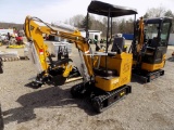 New AGT Mini Excavator Model H15R, 15 HP, 16'' Bucket, Hydraulic Thumb, Yel