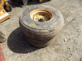 (2) 11L-14 Mounted Implement Tires On Dual Bolt Pattern Wheels