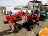 New Miva VA13 Mini Excavator, Red, Gas Engine, Canopy, Grader Blade, 16'' B