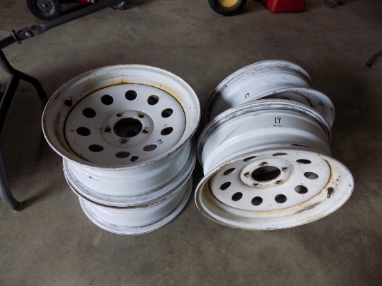 (4) Steel Trailer Wheels, 15'' x 7'', BARE WHEELS, NO TIRES, Sold as a Lot