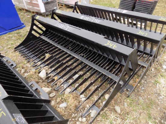 New 72'' Rock Bucket for Skid Steer Loader