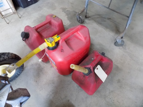 (3) Gas Cans - (2) 5 Gal., (1) 2 1/2 Gal.