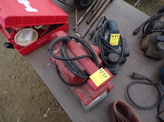 Milwaukee Corded Belt Sander with 4'' Belt and Bosch 3365 Corded Planer, UN