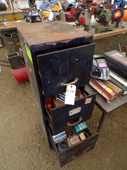 4 Drawer Filing Cabinet with Contents - Assort. Size Cut-Off Wheels, Assort