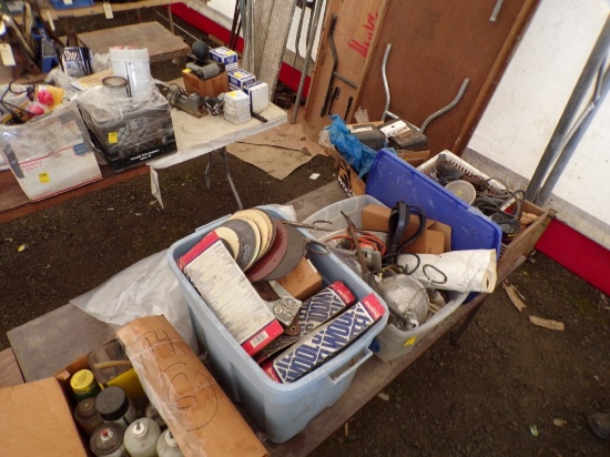 Large Group of Misc. Items - Solder, Sanding Discs, Hardware, Ext. Cords, B