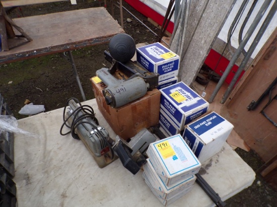 Electric Stapler, Senco Air Wide Crown Stapler, (10) Boxes of Staples and V