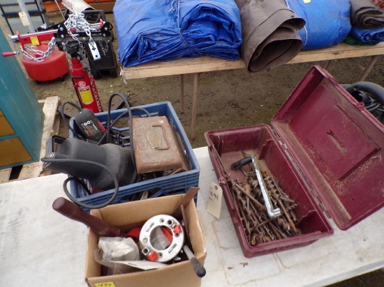 Group of Misc. Items - Drill Bits, 4 1/2'' Angle Grinder, Sump Pump, Lamina